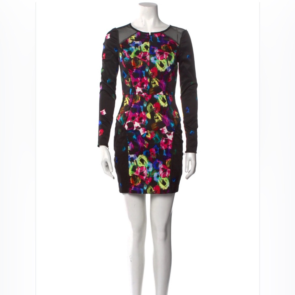 Milly Multicolor printed Floral Black Dress